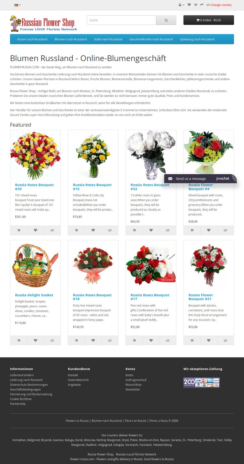 Details : Senden Sie Blumen nach Russland. Blumenlieferung in Russland.